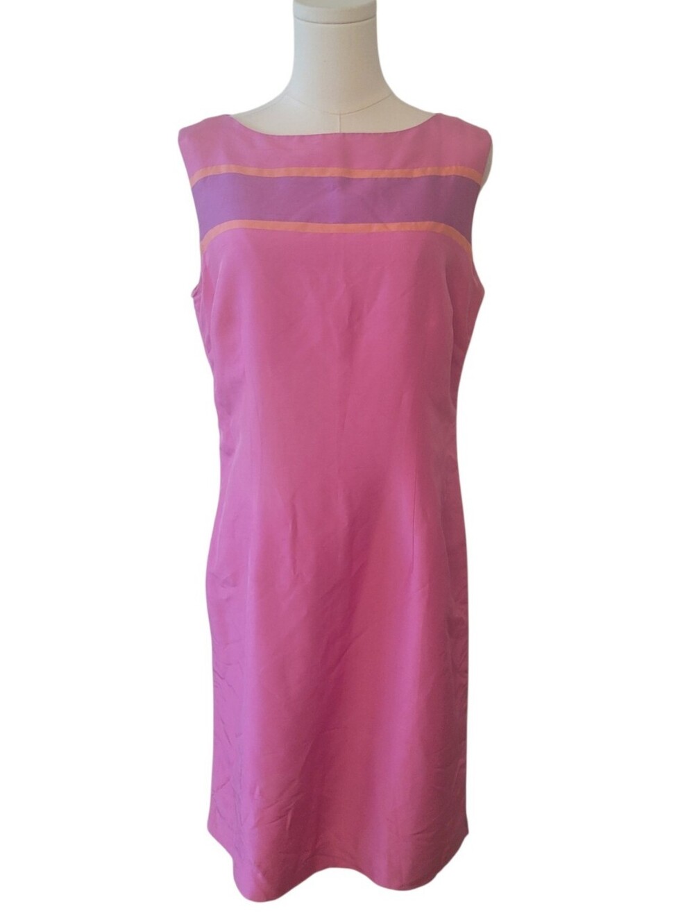 Natural Instincts Pink Sleeveless Silk Sheath Dress Size‎ 12